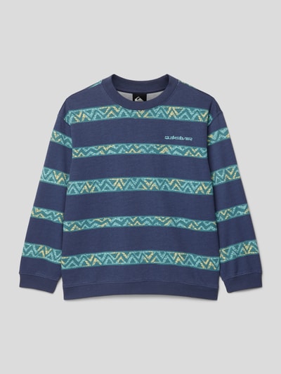 Quiksilver Sweatshirt met streepmotief, model 'TAKE US BACK' Marineblauw - 1