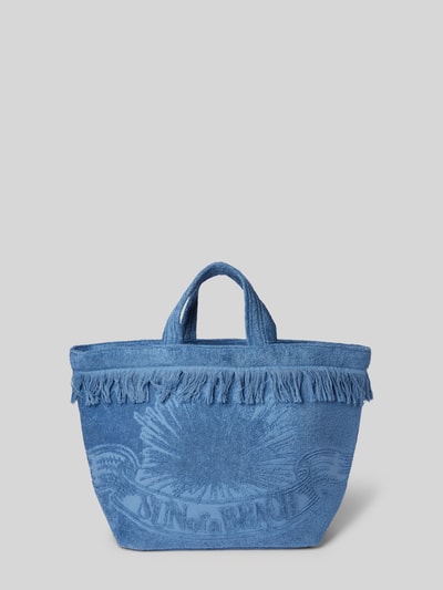 SUN OF A BEACH Strandtasche aus Frottee mit Fransen  Blau 1