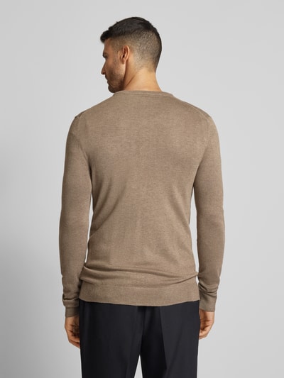 Lindbergh Strickpullover mit gerippten Abschlüssen Sand 5