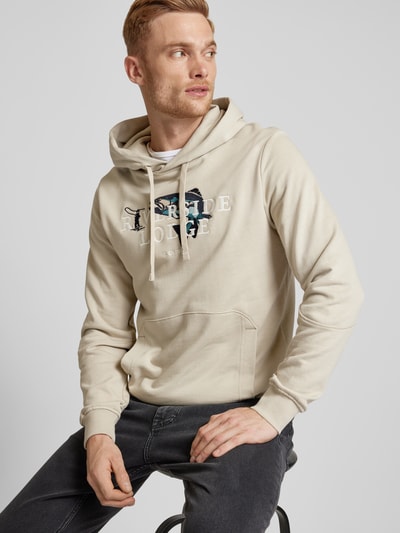 s.Oliver RED LABEL Regular Fit Hoodie mit Stickerei und Kängurutasche Beige 3