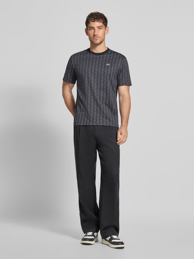 Lacoste T-shirt o kroju regular fit z czystej bawełny Czarny 1