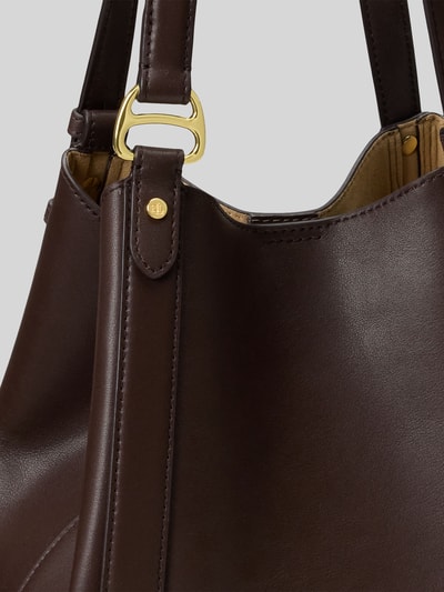 Lauren Ralph Lauren Henkeltasche aus echtem Kalbsleder Modell 'TASHA' Dunkelbraun 6