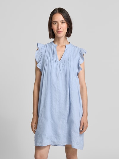 mbyM Knielange jurk met plooien, model 'Gemala' Lichtblauw - 4