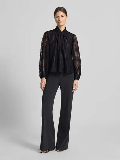 Rinascimento regular fit blouse van kant met opstaande kraag Zwart - 1