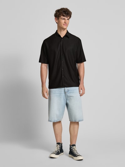 Only & Sons Relaxed Fit Freizeithemd mit 1/2-Arm Modell 'BOYY' Black 1