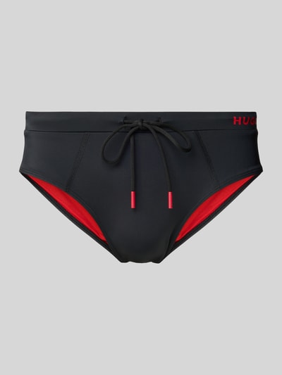 HUGO Badehose mit Label-Print Modell 'LAGUNA' Black 1