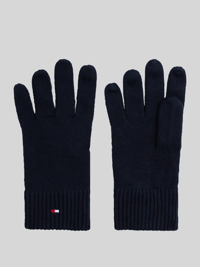 Tommy Hilfiger Rękawiczki z mieszanki bawełny i kaszmiru model 'ESSENTIALS FLAG' Granatowy 1