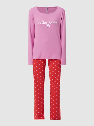 LOUIS & LOUISA Pyjama mit Stretch-Anteil  Rot 2