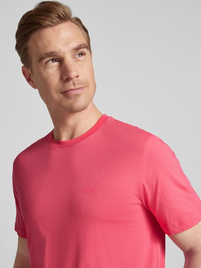 BOSS T-Shirt mit Label-Print Modell 'Thompson' Pink 3