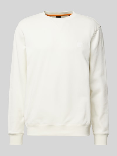 BOSS Orange Sweatshirt met labelstitching, model 'Westart' Offwhite - 2