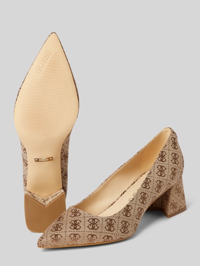 Guess Pumps met blokhak, model 'ZANLY' Beige - 4