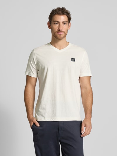 Lerros T-shirt met V-hals Offwhite - 4