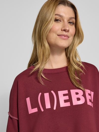miss goodlife Oversized sweatshirt van puur katoen Bordeaux - 3