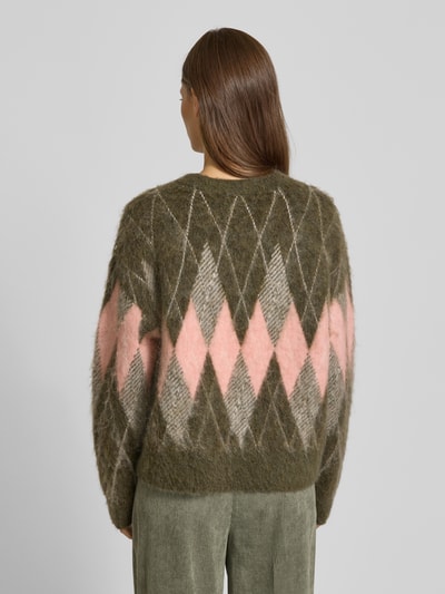 Marc O'Polo Denim Relaxed fit gebreide pullover van wolmix Olijfgroen - 5