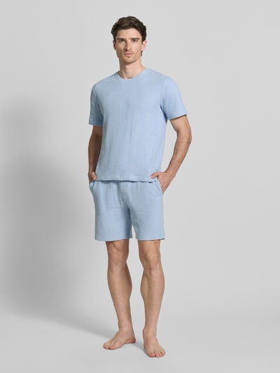 BOSS Regular Fit Shorts mit Waffelstruktur Modell 'STRUCTURE' Hellblau 1