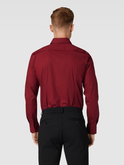 BOSS Slim Fit Business-Hemd mit Kentkragen Modell 'HANK' Bordeaux 5