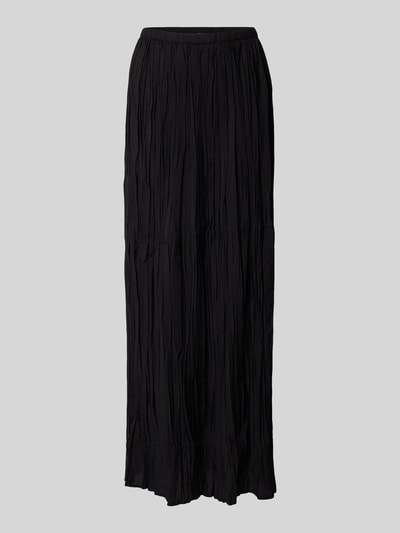 Produktfoto, Maxirock aus Viskose-Mix mit Strukturmuster Modell 'THEA' von Topshop in Schwarz, A-Linie, elastischer Bund, strukturierte Oberfläche.
