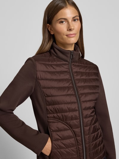 Betty Barclay Slim fit jack met gewatteerd detail, model 'August' Donkerbruin - 3
