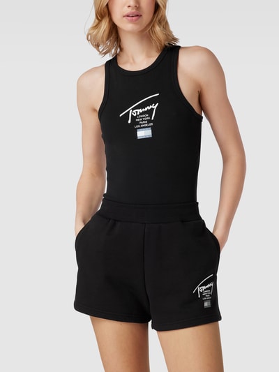 Tommy Jeans Body z efektem prążkowania Czarny 4