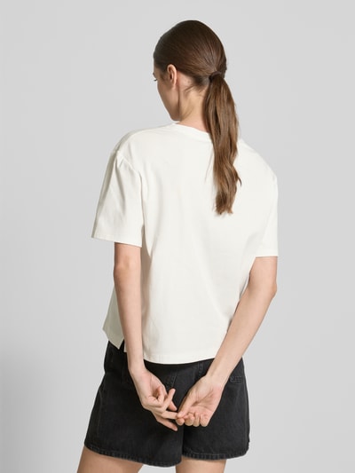 Oui T-Shirt mit Ziersteinbesatz Offwhite 5