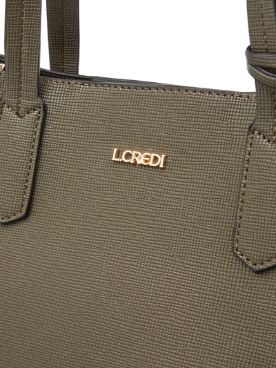 L.Credi Torba shopper z zawieszką z logo  Khaki 6