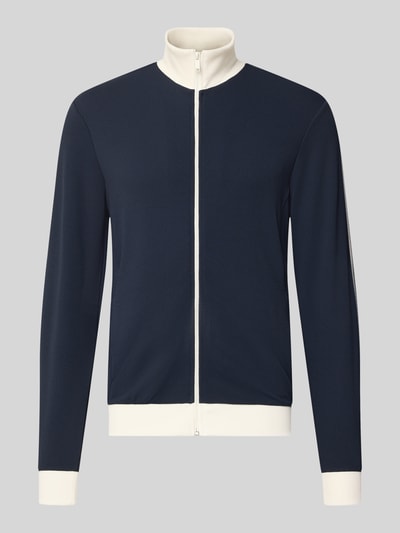 MCNEAL Slim Fit Sweatjacke mit Strukturmuster Dunkelblau 1