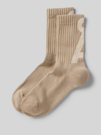 Armedangels Socken mit Label-Print Modell 'SAAMUS' Beige 1