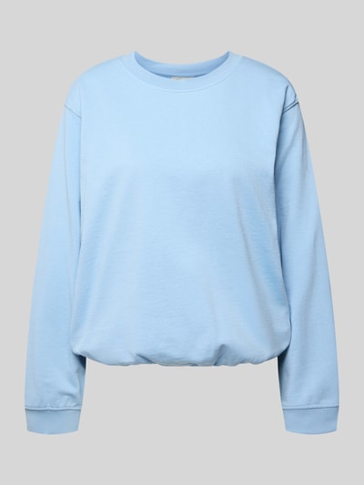 Productfoto, lichtblauw sweatshirt met ronde hals van biologische katoen, relaxed fit, Sweatshirt met Rundhalsausschnitt Modell 'Saida' van FREE/QUENT