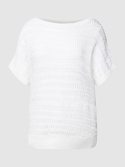 Lauren Ralph Lauren Strickshirt mit Lochmuster Modell 'AMOZIA' Weiss 2