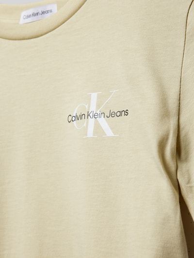 Calvin Klein Jeans T-Shirt mit Label-Print Beige 2