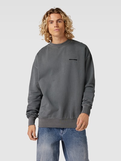 Pegador Oversized sweatshirt met labelstitching Antraciet gemêleerd - 4