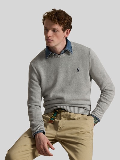 Polo Ralph Lauren Relaxed Fit Pullover aus reiner Baumwolle Hellgrau 6