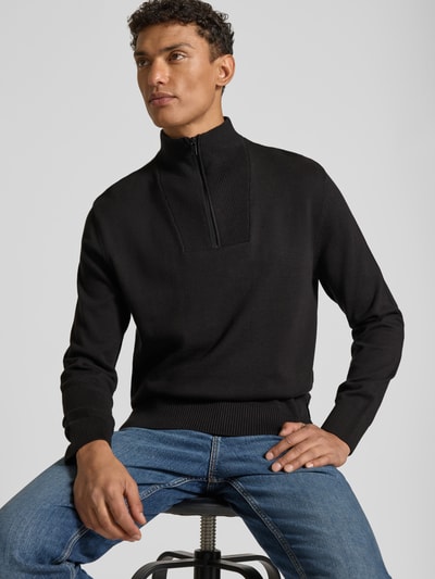 Tom Tailor Denim Regular Fit Troyer aus reiner Baumwolle Black 3