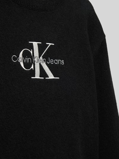 Calvin Klein Jeans Strickpullover mit Label-Stitching Black 2