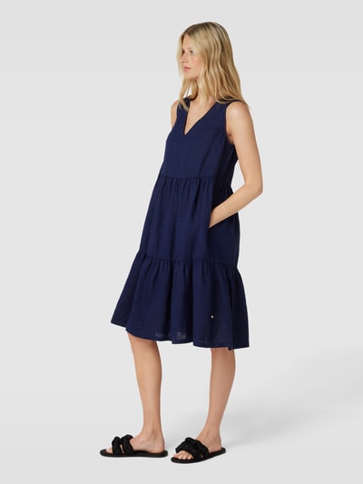 ROBE LÉGÈRE Knielange jurk van linnen Marineblauw - 1