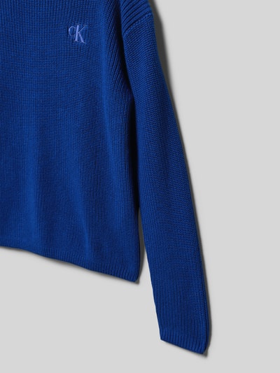 Calvin Klein Jeans Bluza z kapturem z imitacji dzianiny Królewski niebieski 2