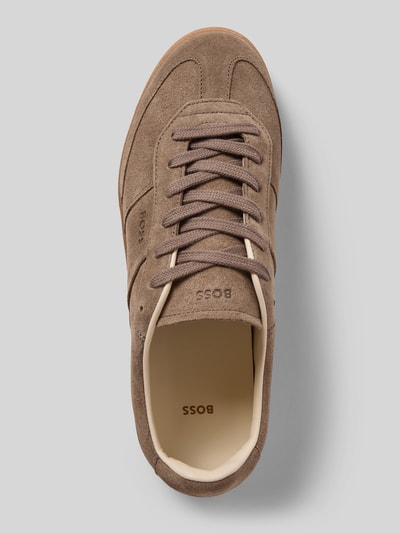 BOSS Lage sneakers van echt leer, model 'BRENTA' Taupe - 3