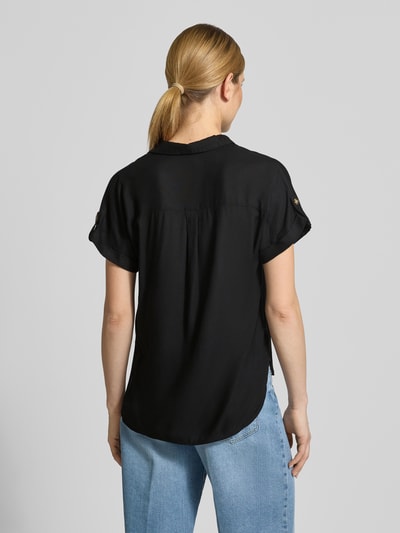 VERO MODA regular fit overhemdblouse van pure viscose model 'BUMPY' Zwart - 5