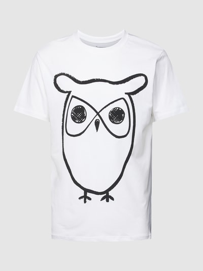 Knowledge Cotton Apparel T-shirt met motiefprint Wit - 2