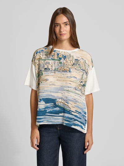 Weekend Max Mara T-shirt o kroju regular fit z czystego jedwabiu model 'TERZO' Jasnoniebieski 4