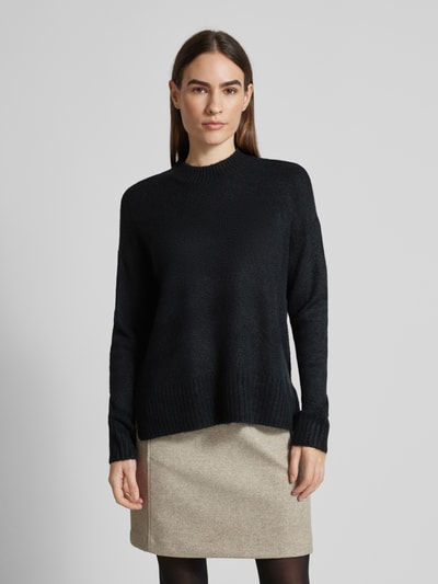 Vero Moda Oversized Strickpullover mit Stehkragen Modell 'LEFILE' Black 4