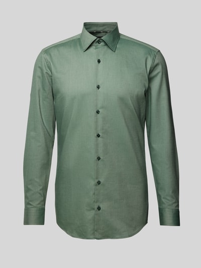 BOSS Slim fit zakelijk overhemd met extra lange mouwen, model 'Hank' Groen - 2