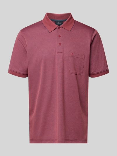 Produktfoto, Relaxed Fit Poloshirt aus Baumwoll-Mix von RAGMAN, rot, Polokragen, Brusttasche, kurzärmelig, glatte Struktur