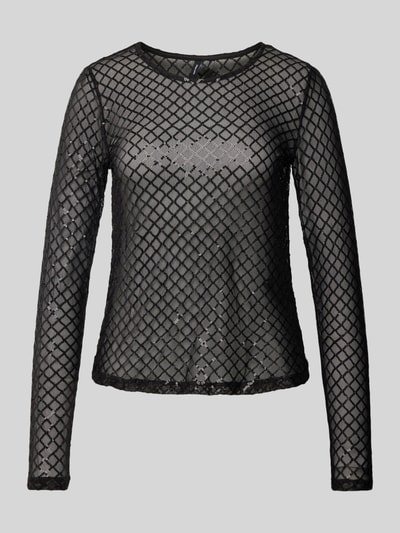 Vero Moda Regular Fit Langarmshirt mit Paillettenbesatz Modell 'SAFINA' Black 2