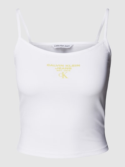 Calvin Klein Jeans Top mit Label-Print Modell 'STRAPPY' Weiss 2