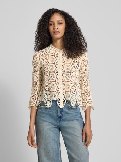 Apricot Slim Fit Bluse aus Häkelspitze Stein 4