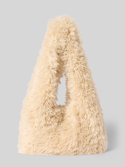 Marc Cain Handtas van imitatiebont met draagbanden Ecru - 4