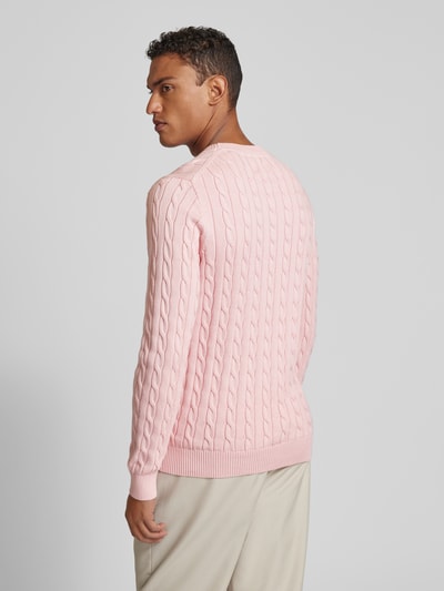 Gant Gebreide pullover met kabelpatroon Roze - 5