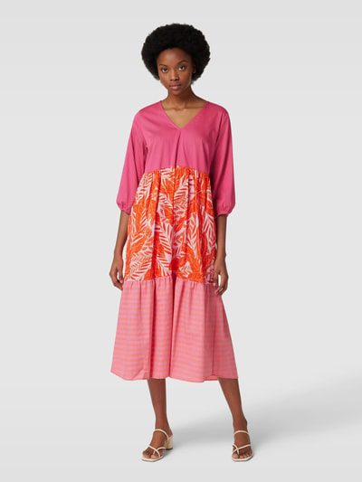 Milano Italy Midikleid in Colour-Blocking-Design Pink 4