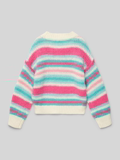 Only Sweter z dzianiny o kroju comfort fit z okrągłym dekoltem model ‘ALYSSA’ Écru 3